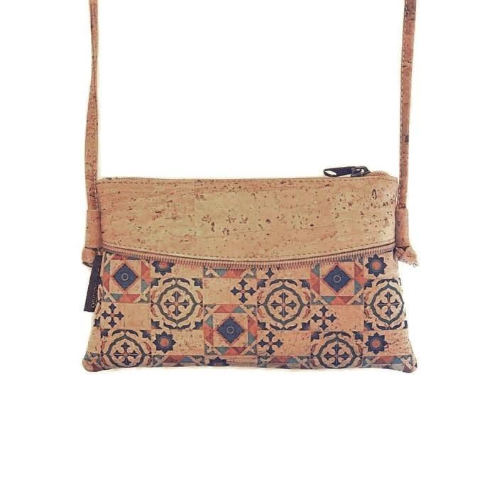 Cork Crossbody Bag and Cute Vegan Sling Bag for Women Artelo in Peach Tapestry for wholesale by Moddanio Cork