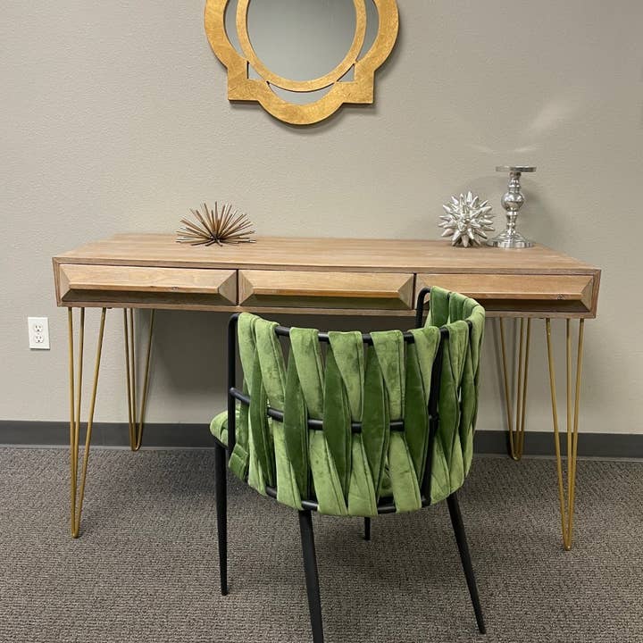 Statements by J - Wholesale Console Table - Le Marais Wood Desk with 3 Drawers4