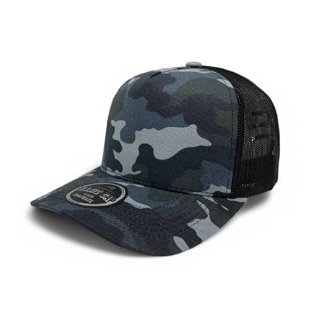 DOBBI – wholesale Truckerkeps – Unisex – Enfärgad 5-panelers böjd kamouflagemönstrad mesh9