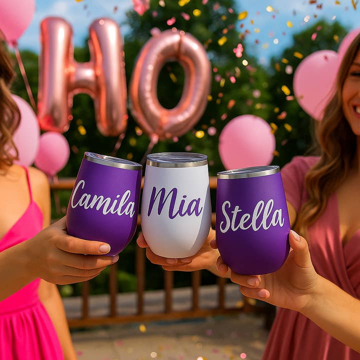 Purple Custom Wine Tumblers – 12 oz Stainless Steel – Wholesale for wholesale on Faire10