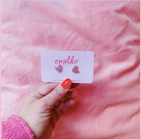 Emeldo - Wholesale Stud/Post Earrings - Heart Studs // Select Colour7