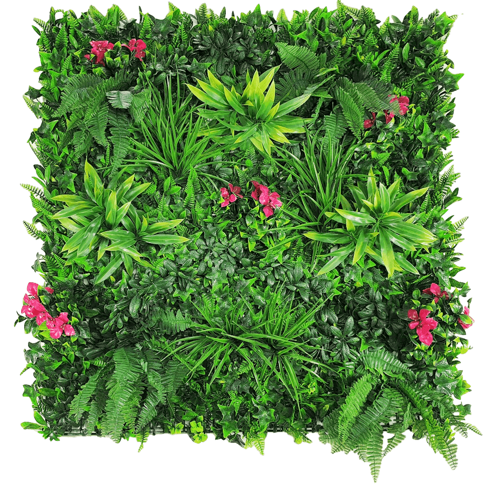 Designer Plants - Vente Plantes artificielles - Mur végétal artificiel Pink Sensation de luxe, 40 x 40 pouces, 11 pieds carrés, résistant aux UV de qualité commerciale0