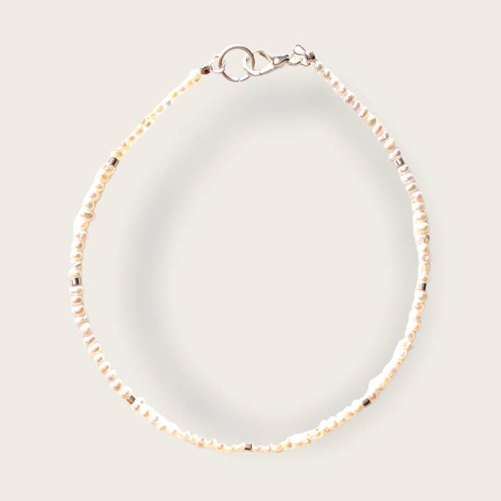 Pearl and Silver Bracelet for wholesale by LateLate Jewelry