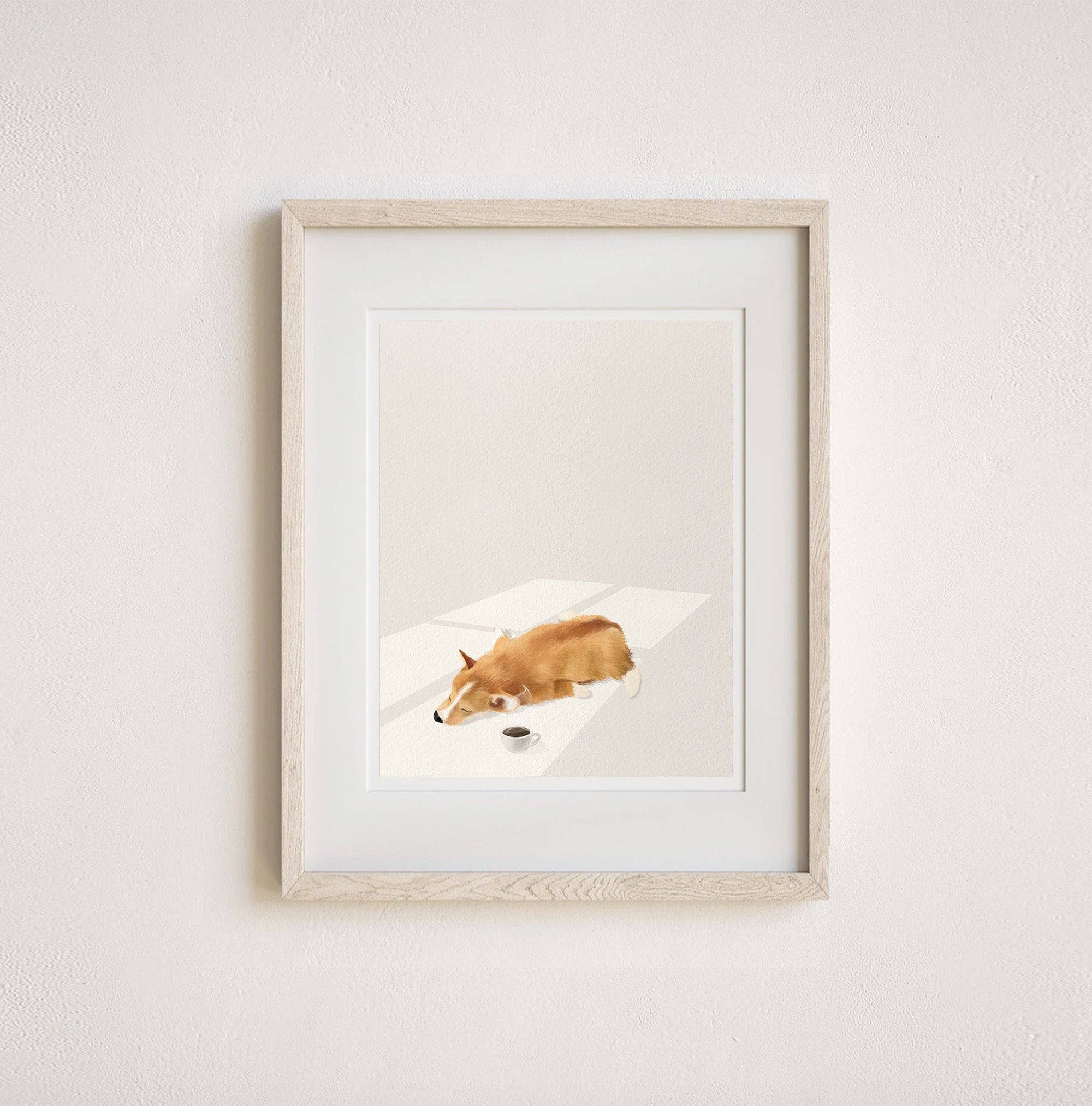 Pawssionate Art - Wholesale Art Print - Always Tired Corgi Art Print0