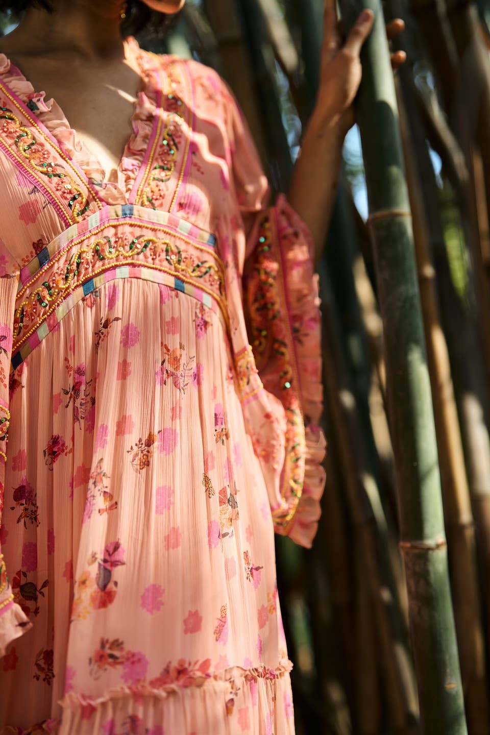 VERB BY PALLAVI SINGHEE - Wholesale Jurk - Dames - Joly Geborduurde Maxi Jurk2