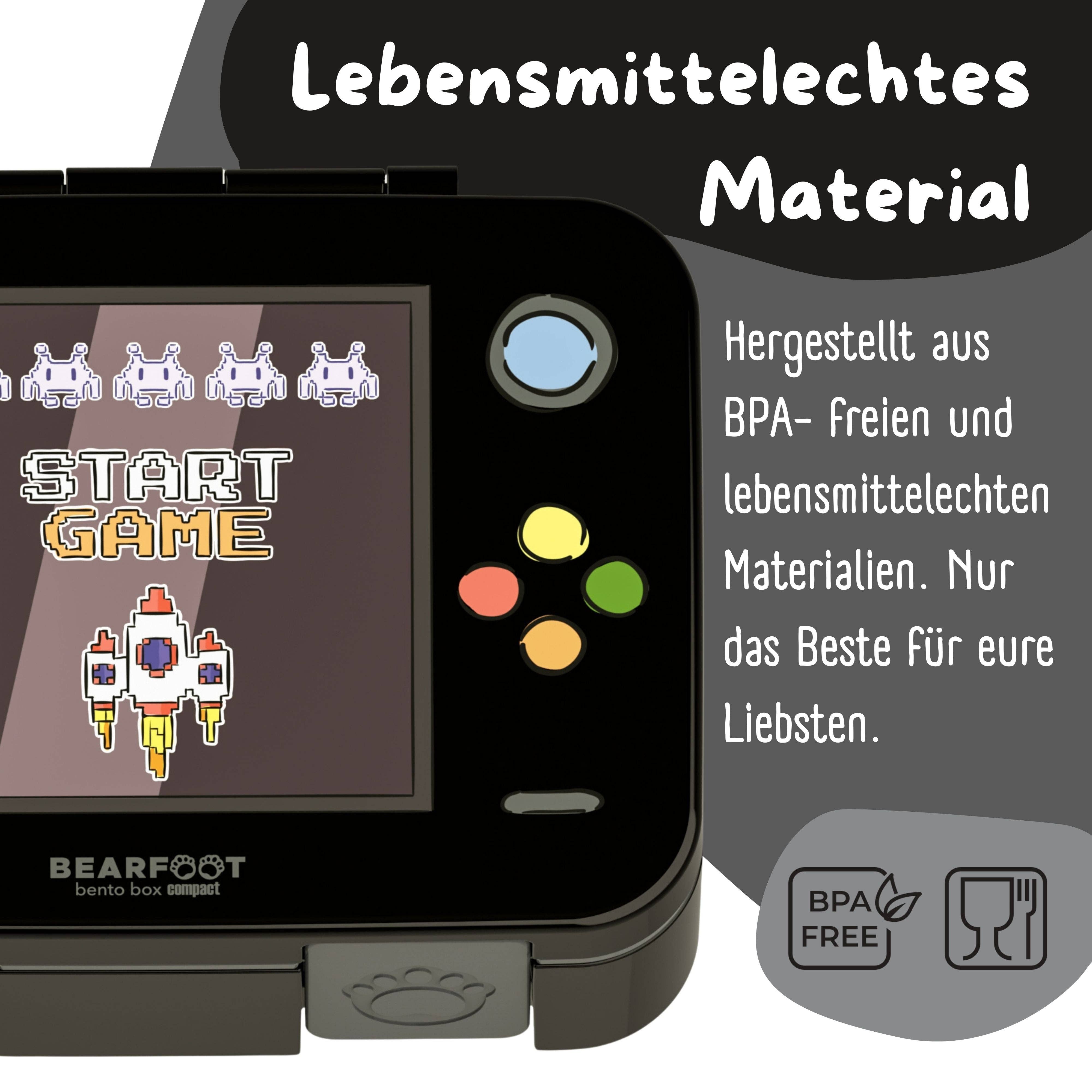 BEARFOOT - Wholesale Lunch Bag/Box - Kids - Lunchbox with compartments, lightweight & leak-proof - Game black12