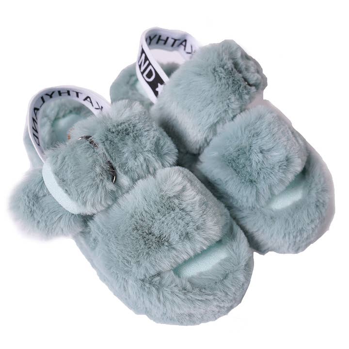 Millffy Chaussons à talons hauts pour femmes Chaussons moelleux Sandales en peluche Mules pour femmes pour la vente par Millffy