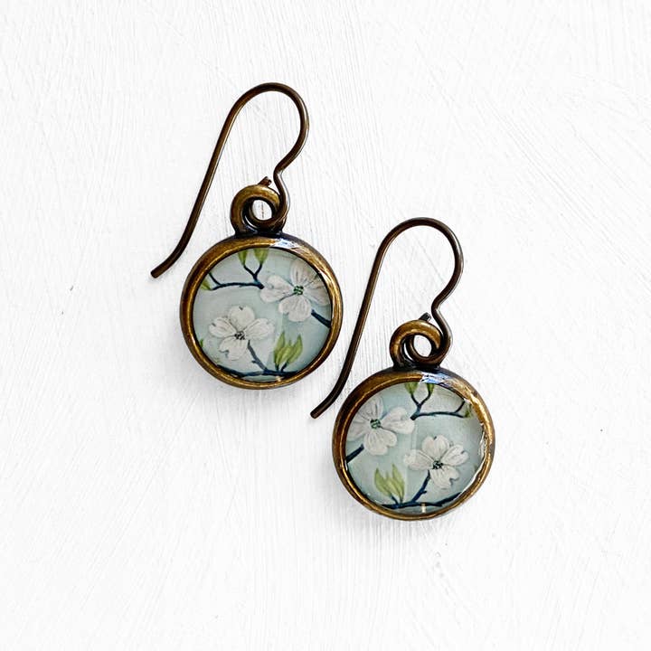 Dogwood Branch Bronze Earring for wholesale by Seed and Sky