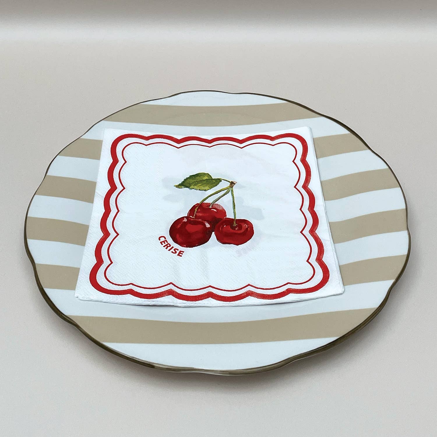 Opjet Paris - Wholesale Dinner Plate - Set of 4 beige trattoria flat plates D26.7cm3