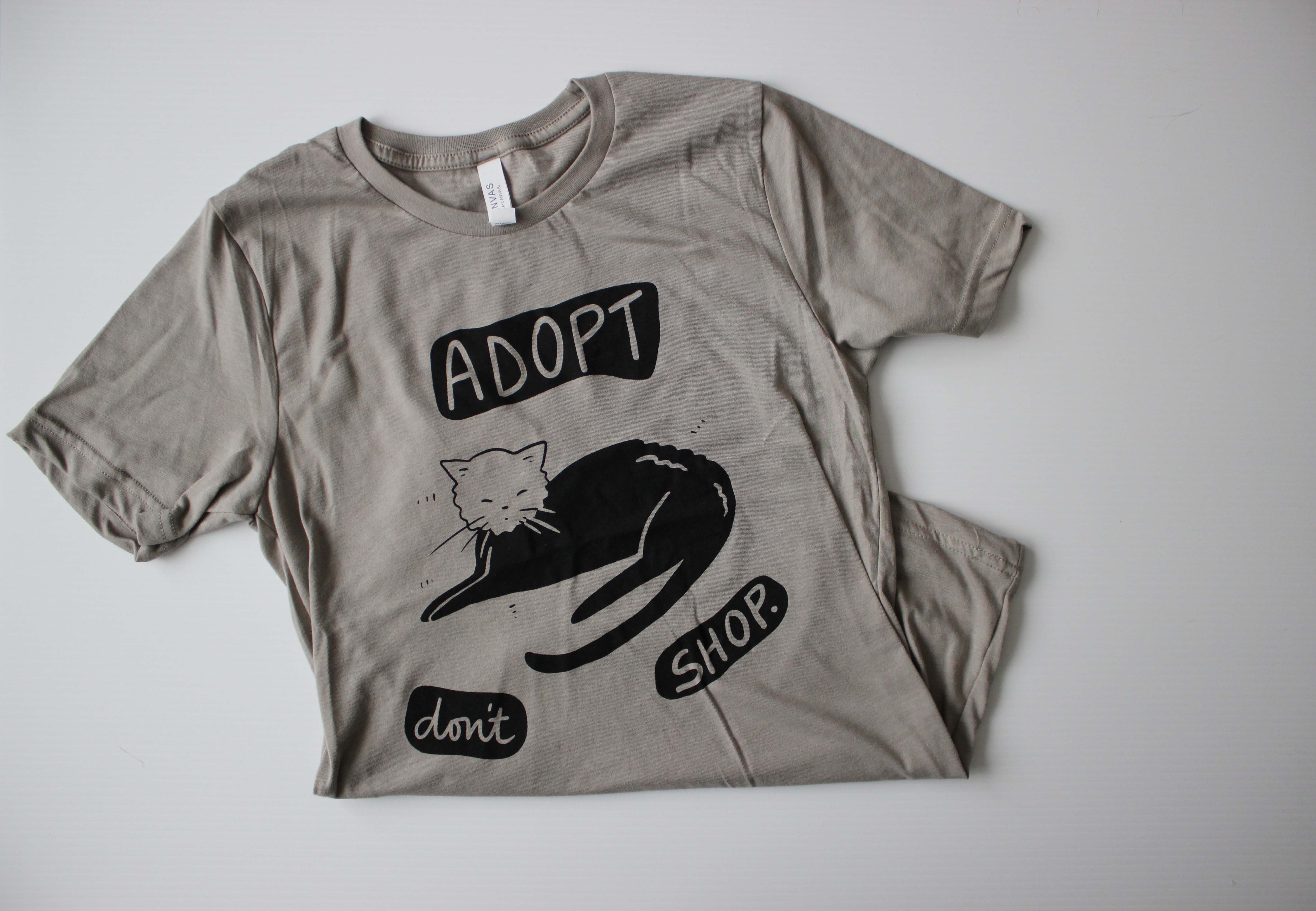 Yonder Studios - Wholesale Screen Printed T-Shirt - Women's - Adopt Don't Shop Shirt4
