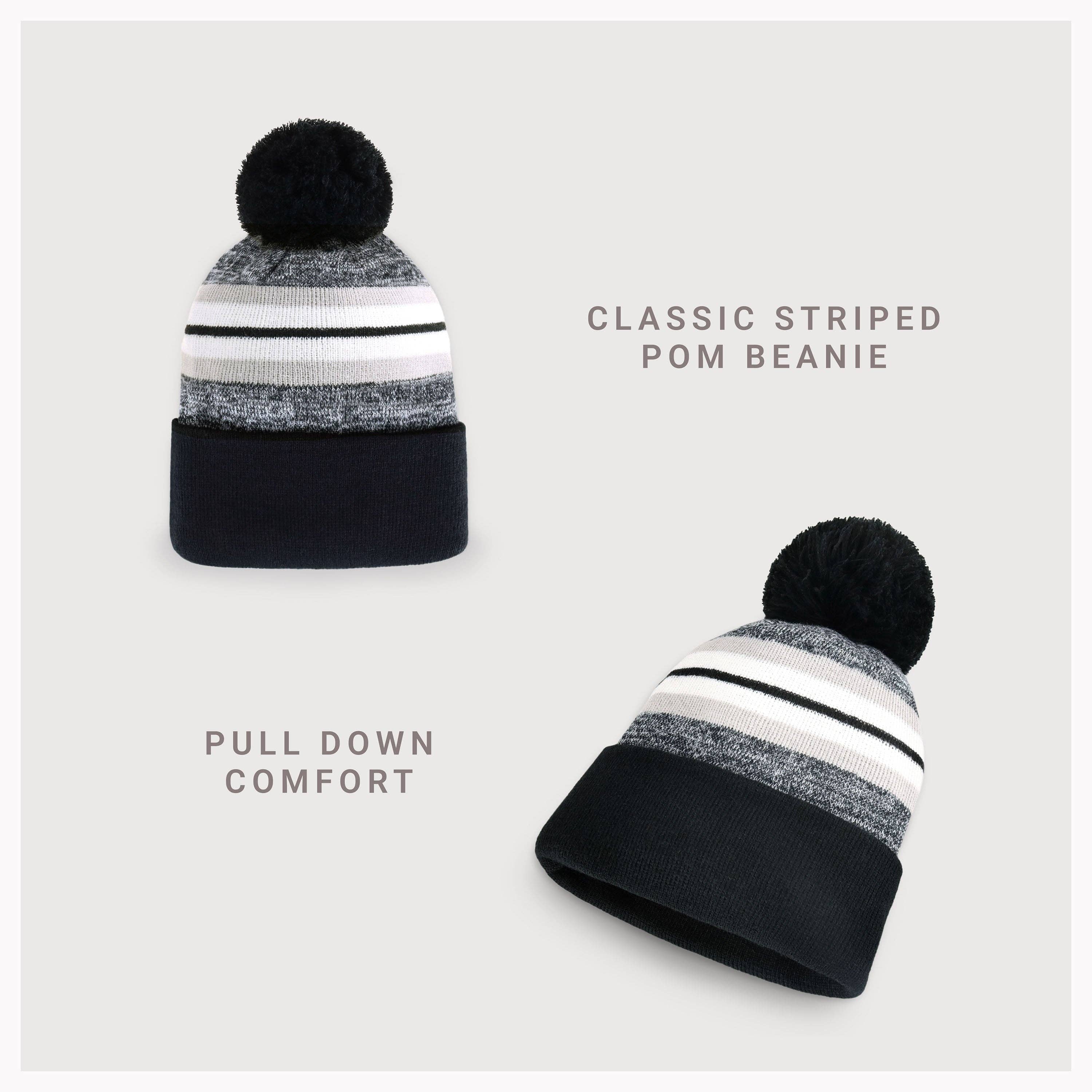 ChoKoLids - Vendita all'ingrosso Berretto - Donna - Berretto sportivo con pompon a righe CHOK.LIDS5