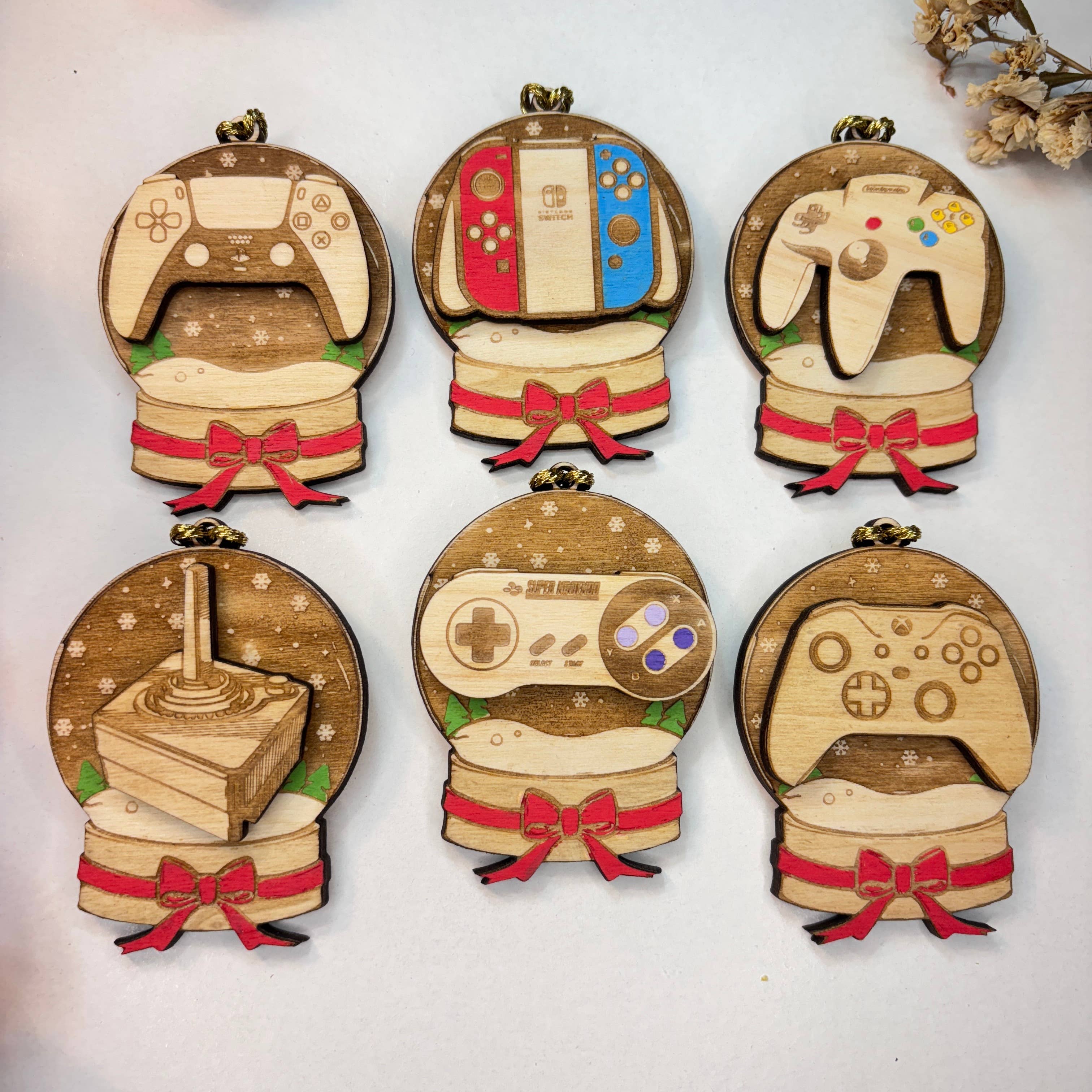 Studio Rima - Wholesale Ornament Set - Gamer Christmas Wooden Ornaments - 30pcs - Controllers0
