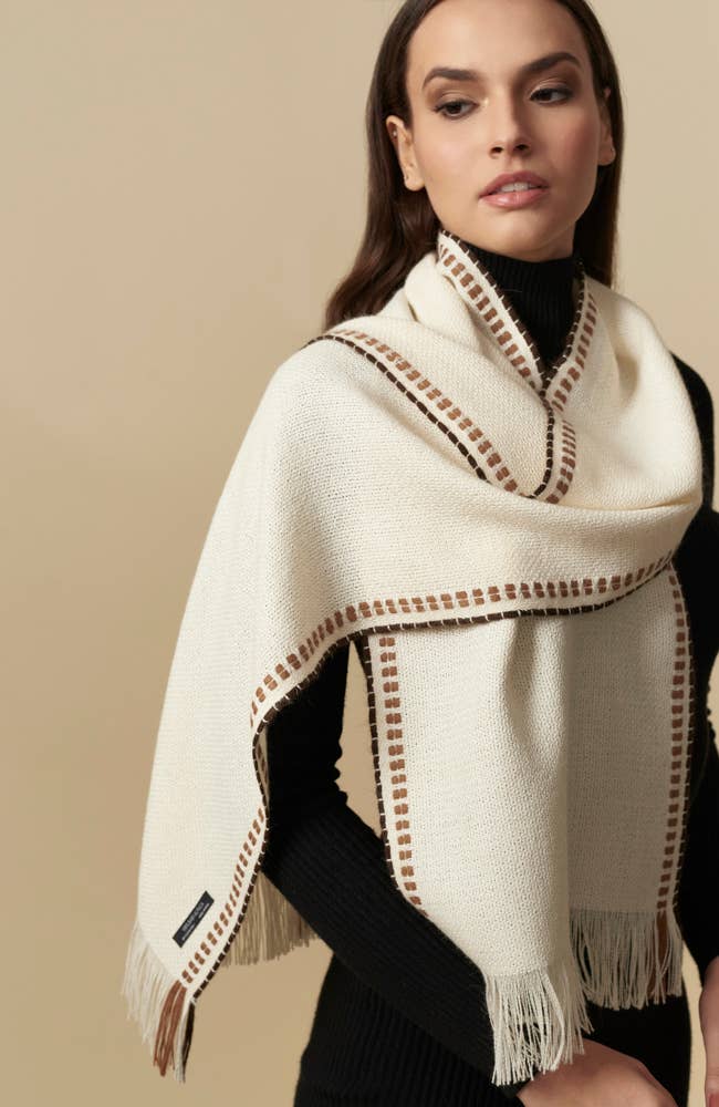 WUAMAN - Alpaca - Vendita all'ingrosso Sciarpa - Donna - Sciarpa leggera in baby alpaca per l'autunno0