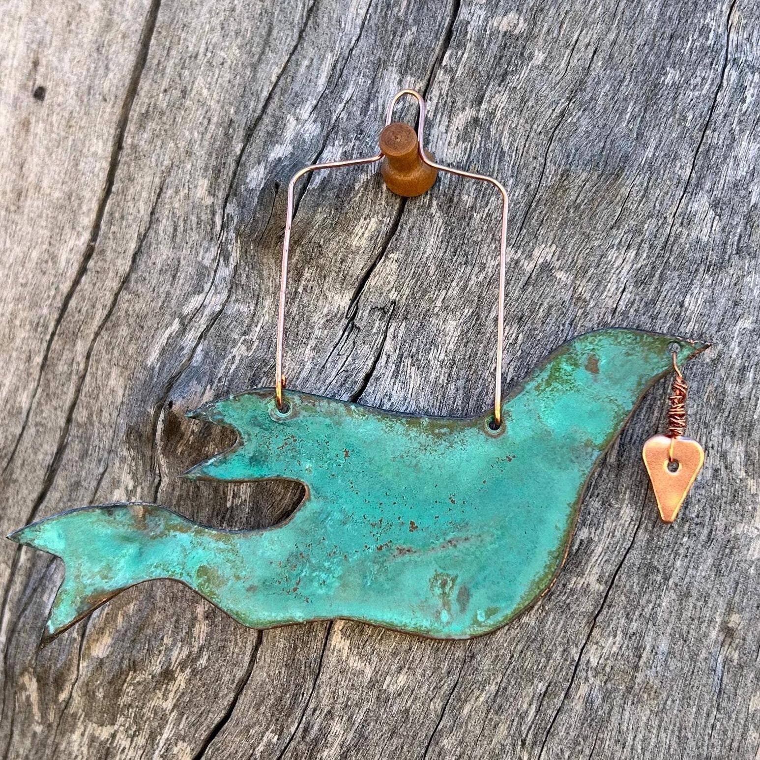 Dos Damas Designs - Wholesale Ornament - Duif Vrede Koperen Kerstornament0