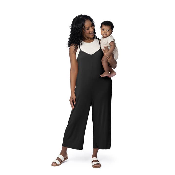 Black Charlie Maternity & Nursing Romper for wholesale on Faire