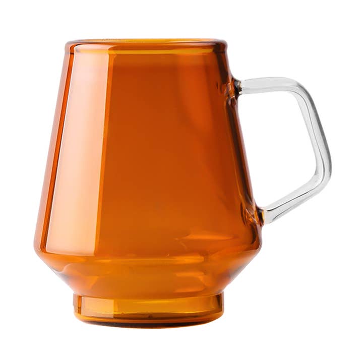 TUTU Home - Vente Tasse à café - « Japonais » – Tasse en verre géométrique ambrée résistante à la chaleur0