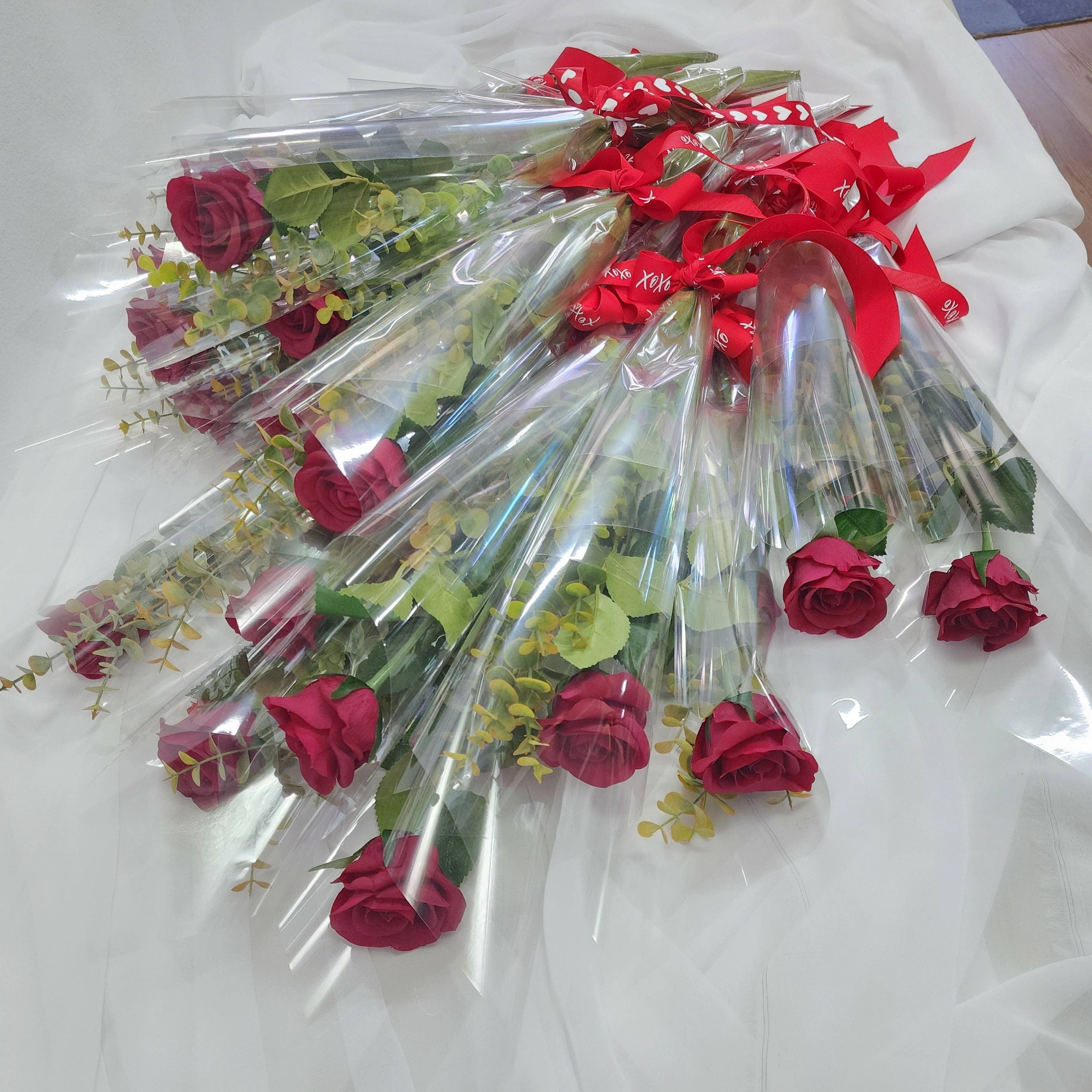 Realistic Artificial Flowers - Vendita all'ingrosso Fiori finti - In confezione regalo, singola, Real Touch, rosa rossa - Fiori artificiali realistici7