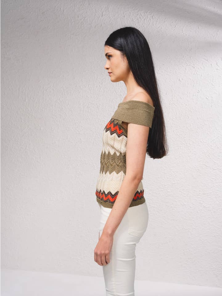 Khaki 259364 - Sweater with lurex mix for wholesale on Faire