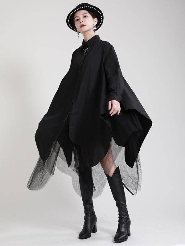 UZ Wholesale Store - Wholesale Dress - Women's - Urban Loose Split-Joint Lapel Long Sleeves Midi Dress9