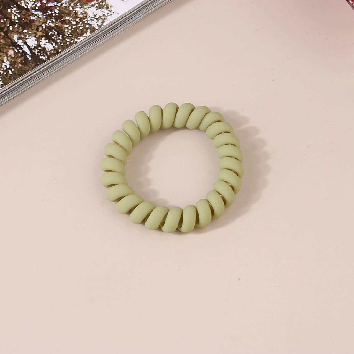NINEXIS - Wholesale Hair Tie - CWAHA1379_SIMPLE FROSTED PHONE CORD HAIR TIE3