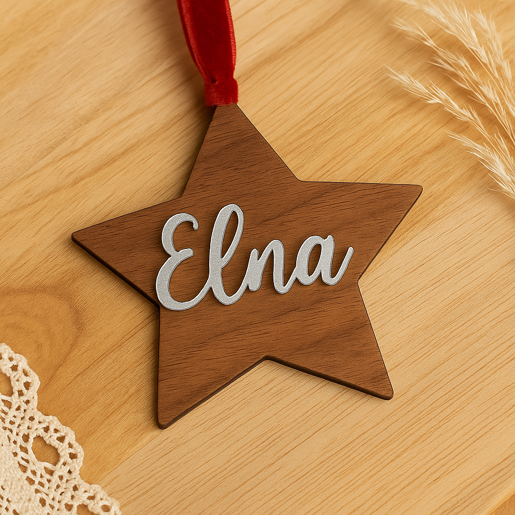 Fustik - Wholesale Ornament - Customized Wooden Star With Name1