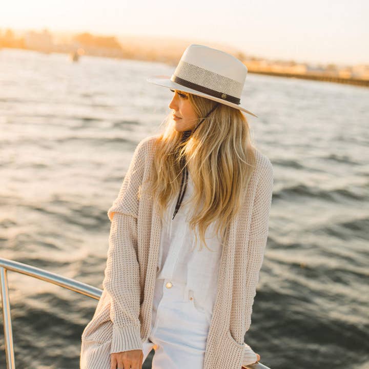 American Hat Makers – wholesale Stråhatt – Unisex – Safari ventilerad stråfedorahatt - Stil Milan4