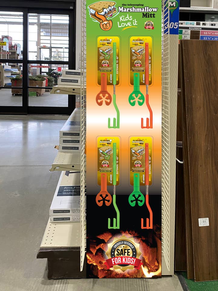 Marshmallow Mitt End Cap Display for engroshandel hos Outdoor Fun For All, LLC