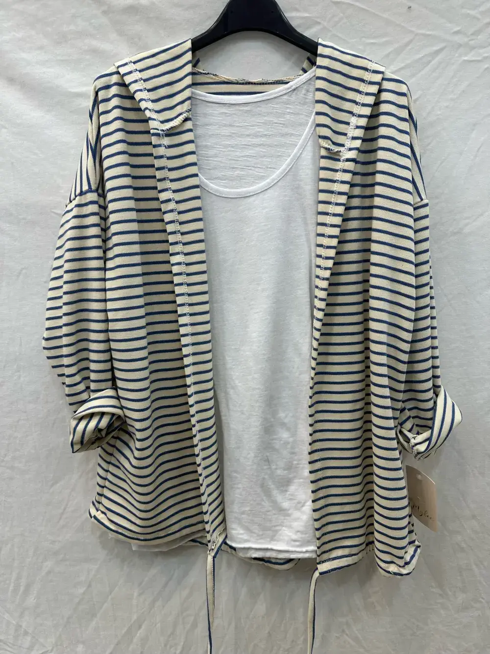 Mimi & Gogo – wholesale Väst - Dam – Randig twinset-väst @70372_TwinsetGiletR2