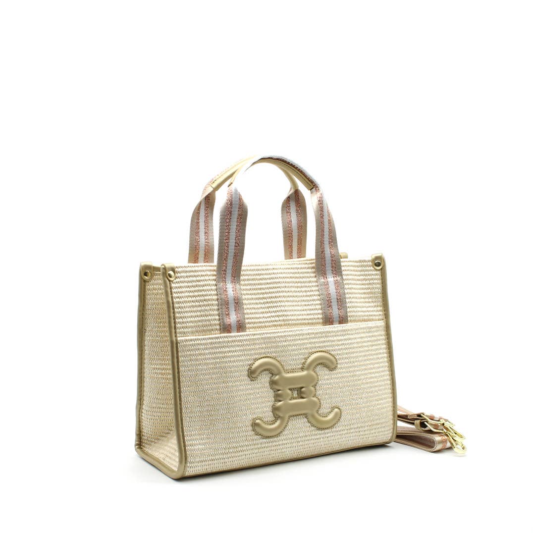 Vimoda - Wholesale Top Handle Bag - Women's - Woven tote bag with handles and logo2