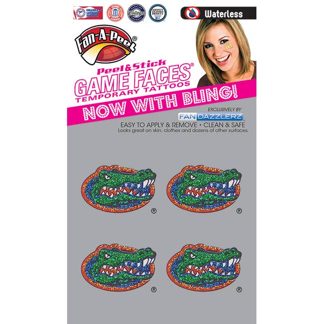Tatouages temporaires Florida Game Faces® pour la vente par Fanapeel / Gamefaces