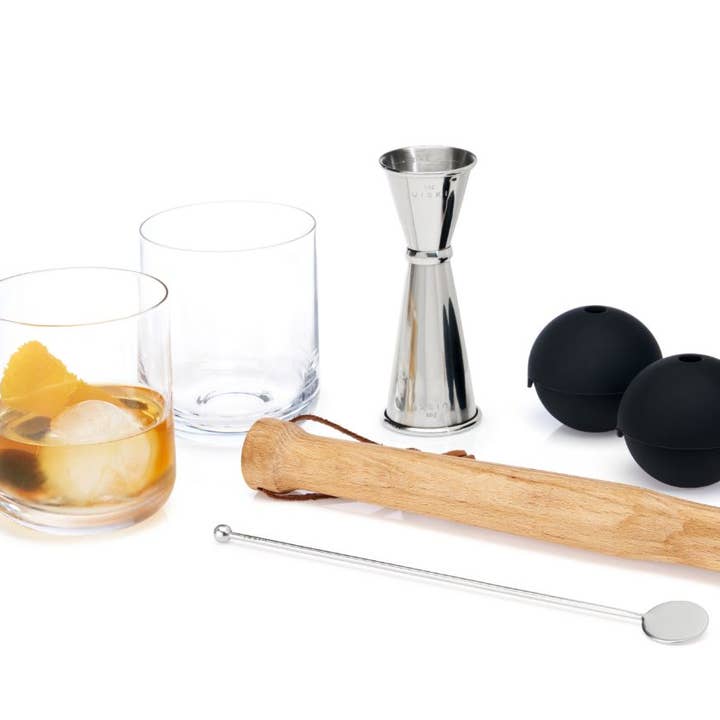 Viski - Wholesale Bar Tool - Viski Professional Cocktail Muddler Barware Set - Set of 7
