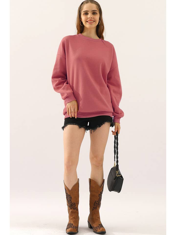NINEXIS - Wholesale Sweatshirt - Women's - CWTTL902_CREW NECK LONG SLEEVE PULLOVER SWEATSHIRT TOPS