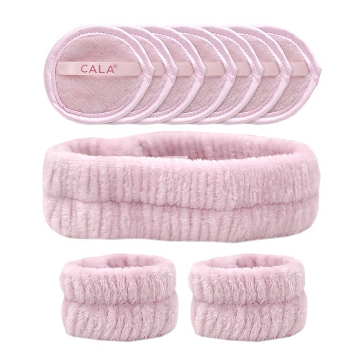 PINEAPPLE Beauty - Wholesale Spa headband - CALA 69125 Pink 10 pcs Cleansing Comfort Collection - 3 set0
