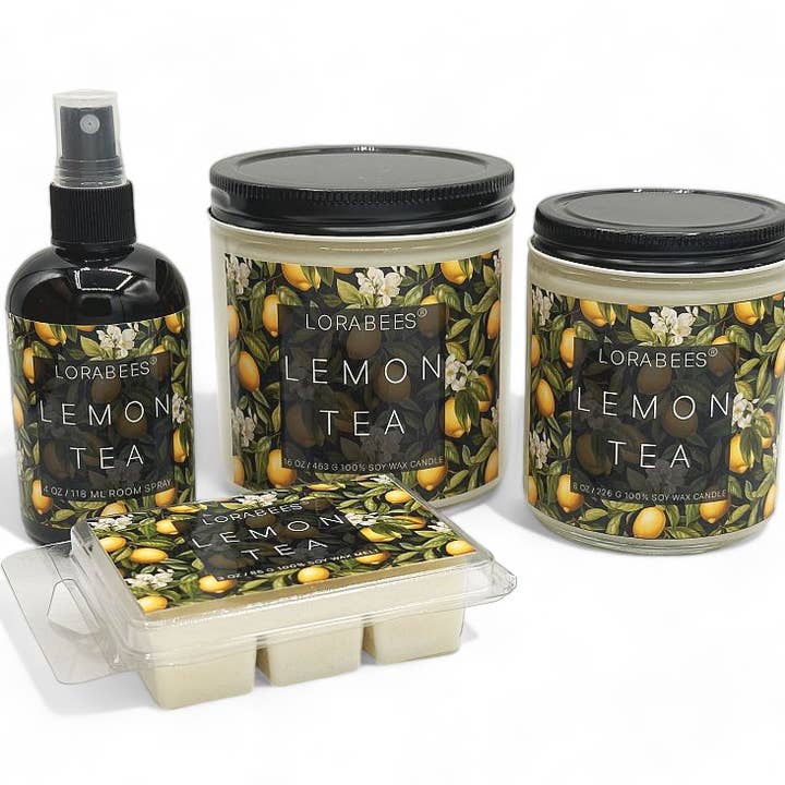 Lorabees - Wholesale Jar/Filled Candle - Summer Sippin' Fragrance Collection (Lemon Tea)