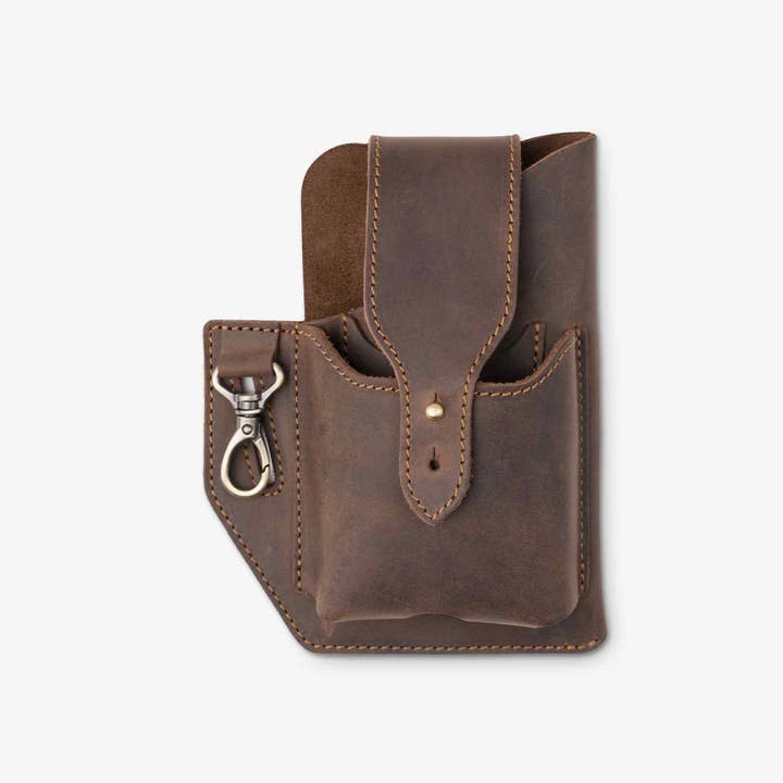 Pegai - Wholesale Phone Wallet - Unisex - leather phone holster- tech cowboy chestnut