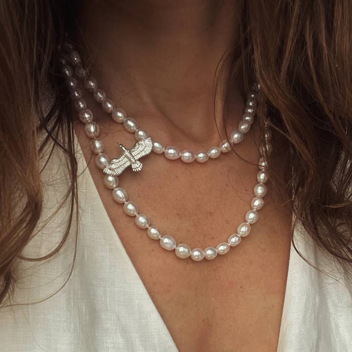 HALSKETTING MET RAVENPARELS voor wholesale door Carolinne B