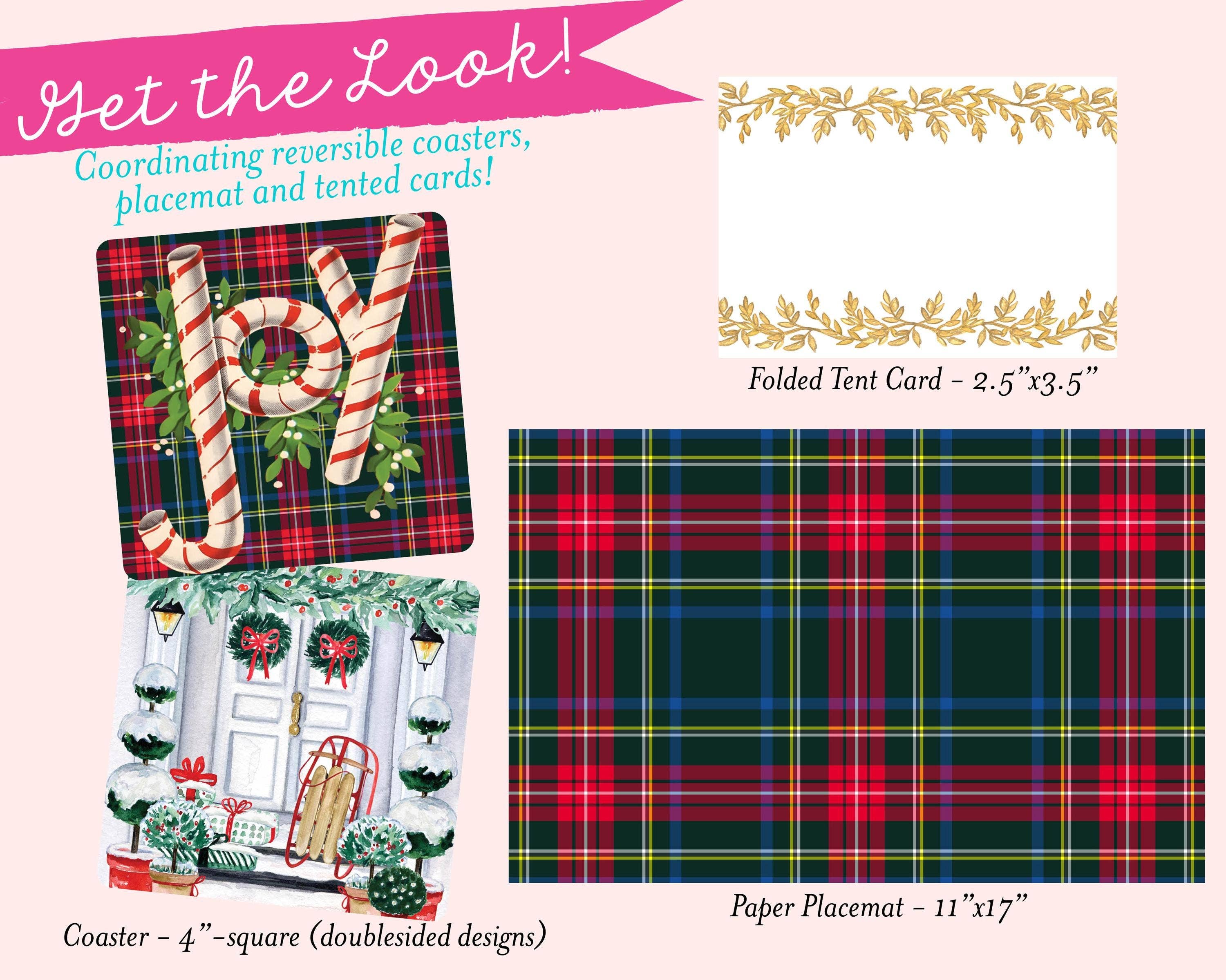 billet-doux - Wholesale Disposable Placemat - Black Stewart Tartan Christmas Paper Placemats10