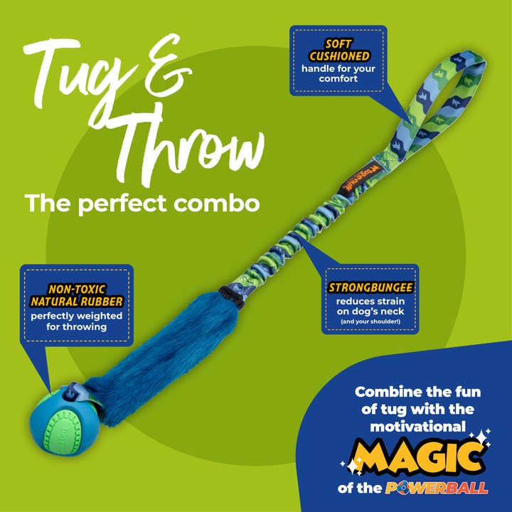 Tug-E-Nuff - Venta al por mayor Juguete de soga - Perros - Juguete para perros Fauxtastic PowerBall con bungee resistente | Tug-E-Nuff3