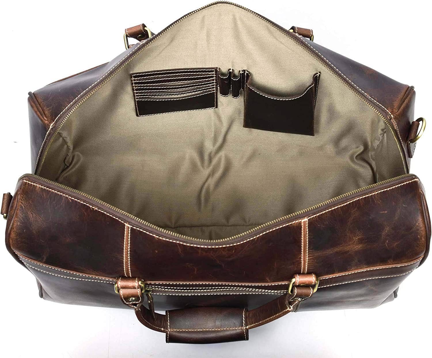 Tuzech Leather – wholesale Duffelväskor – Unisex – Tuzech stor läderväska 20-tums duffel för resor, träningsväska och handbagage – unisex6