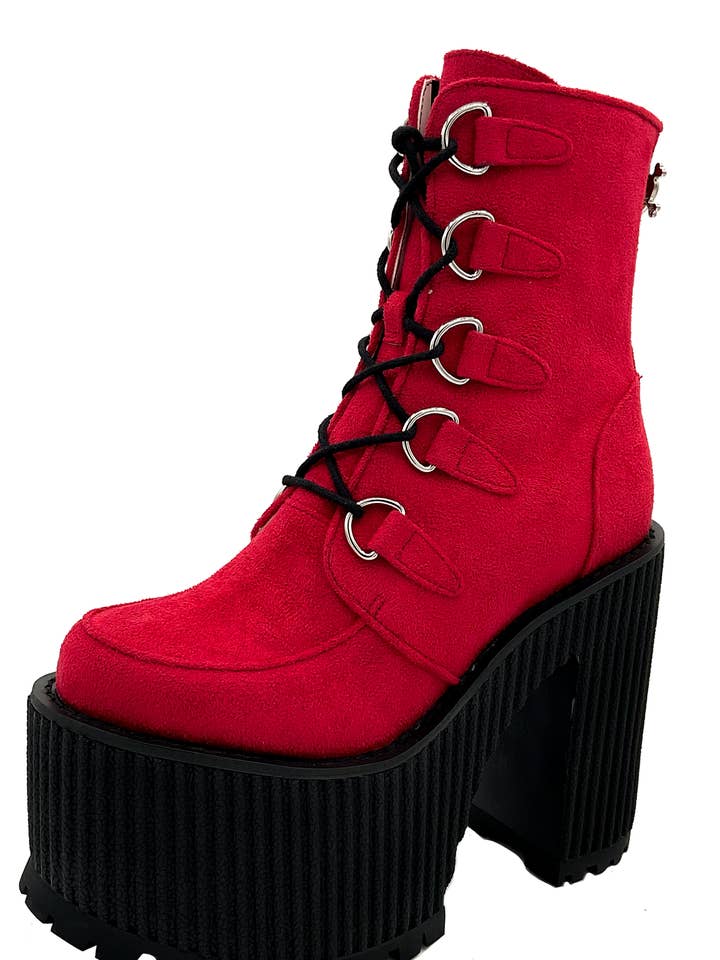 Charla Tedrick Footwear - Wholesale Combat/Military Boots - Women's - Supercreep Oxblood Platform1