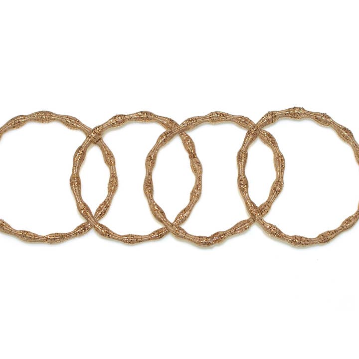 Glitter Bubble Fusioneret Elastik Sæt af 4 - Guld - HEL20 GULD for engroshandel hos Hepburn & Co.