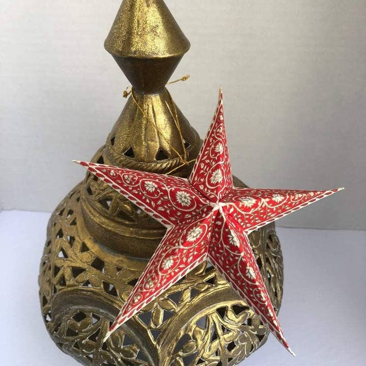 Bombay Paper - Wholesale Ornament Set - Star Ornaments - Set of 3 Handmade Paper Xmas Tree Ornaments3