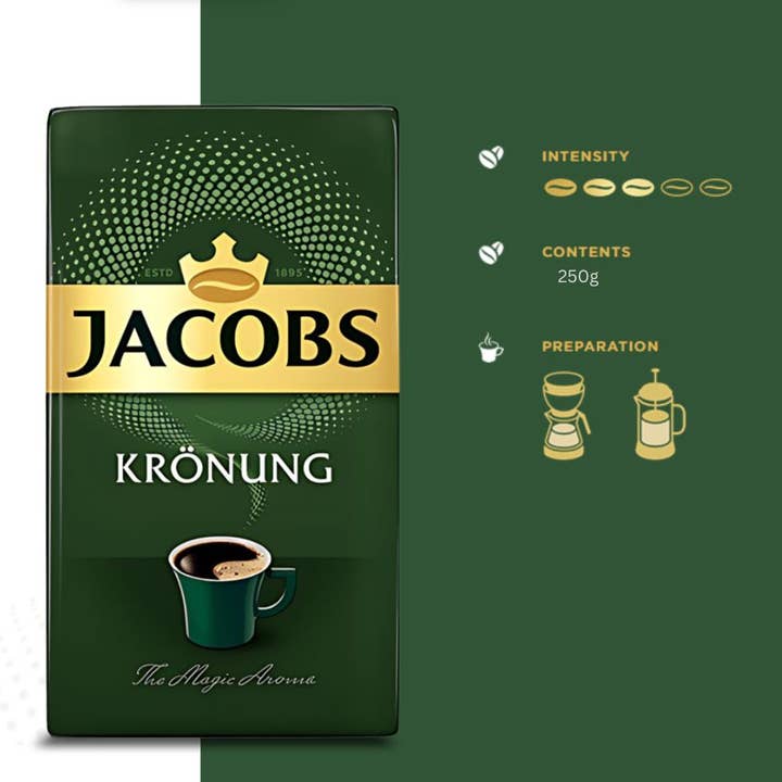 Enjoy Better Coffee & Tea - Wholesale Ground Coffee - Jacobs Kronung Ground Coffee 8.8oz/250g
