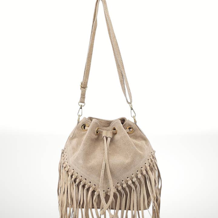 ITALIAN'S LEATHER - Wholesale Shoulder Bag - Women's - Emanuela Suede Leather Bag 22041922