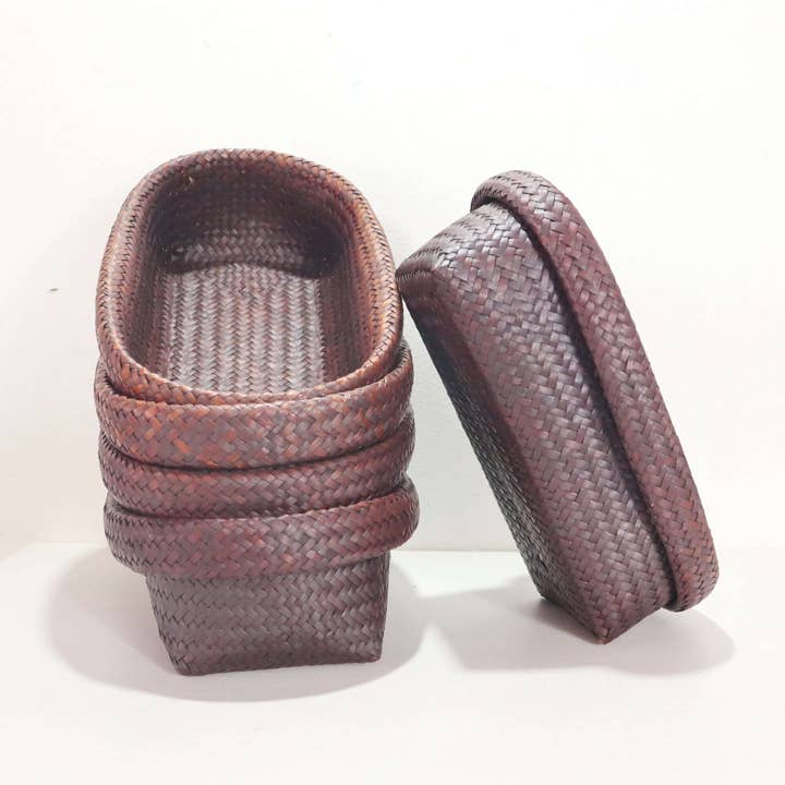 Set di 2 Cesti Ovali in Pandano (Krajood) – Fascino Naturale per Ogni Stanza per la vendita all'ingrosso da parte di Thaihomeshop