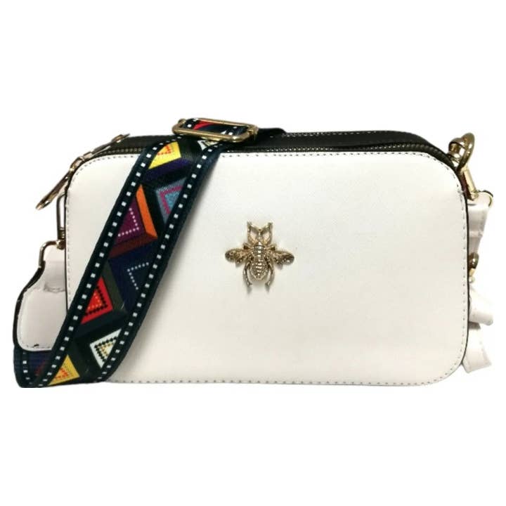 Superbia - Wholesale Crossbody bag – Women's - Double Zipper 2 Straps Multi Colour Bee Camera Bag 22098