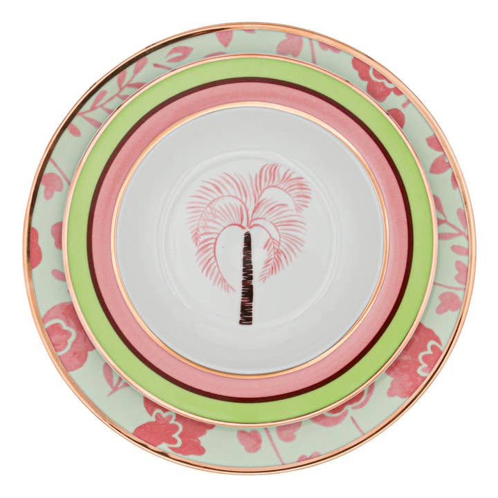 Ro’Table NYC - Wholesale Dinner plate - Pistachio & Lychee Leaf Dinner Plate - Set of 4 (+1 Bonus Plate)1