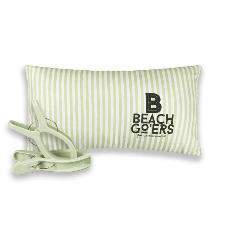 pastellgrün Wasserdichtes Strandkorb Kissen und Handtuchclip Set für den Großhandel auf Faire