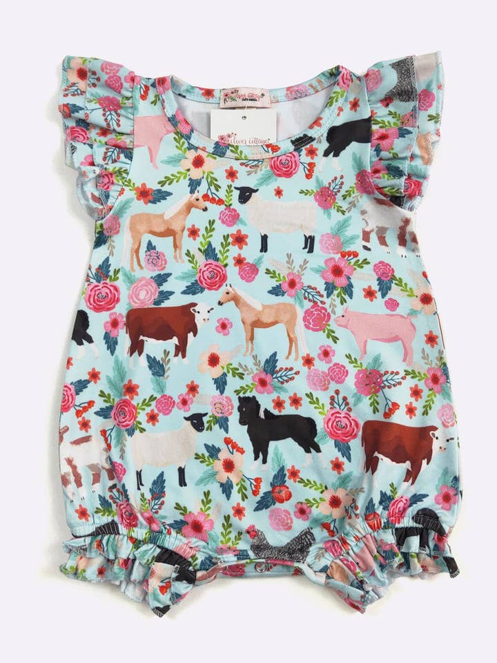 Clover Cottage - Wholesale Bodysuit (Non-Footed) - Baby - Farm Floral Baby Romper