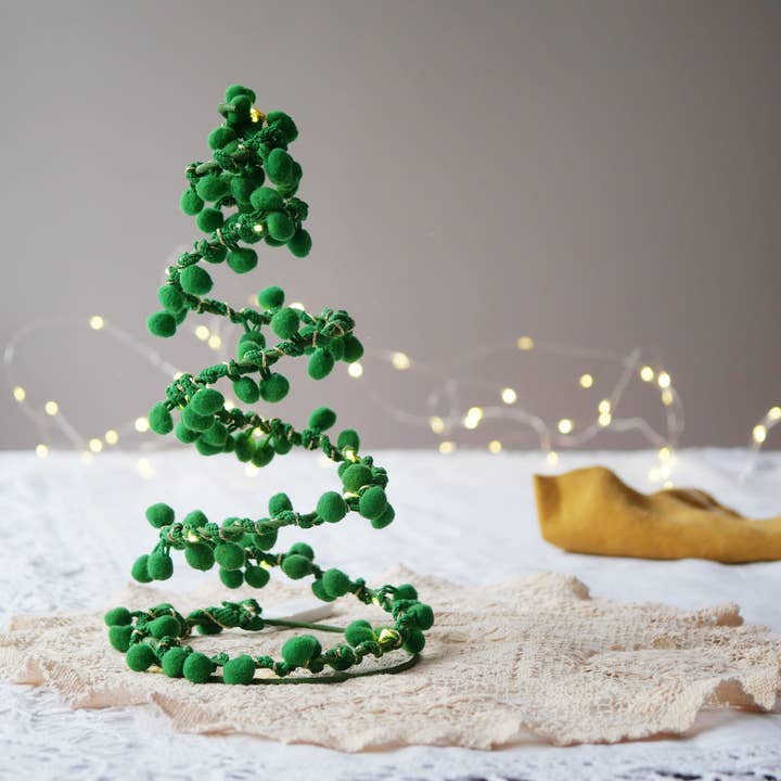 Melanie Porter – wholesale Christmas decoration – Pom Pom Light Up Tabletop Tree - Christmas Decoration2